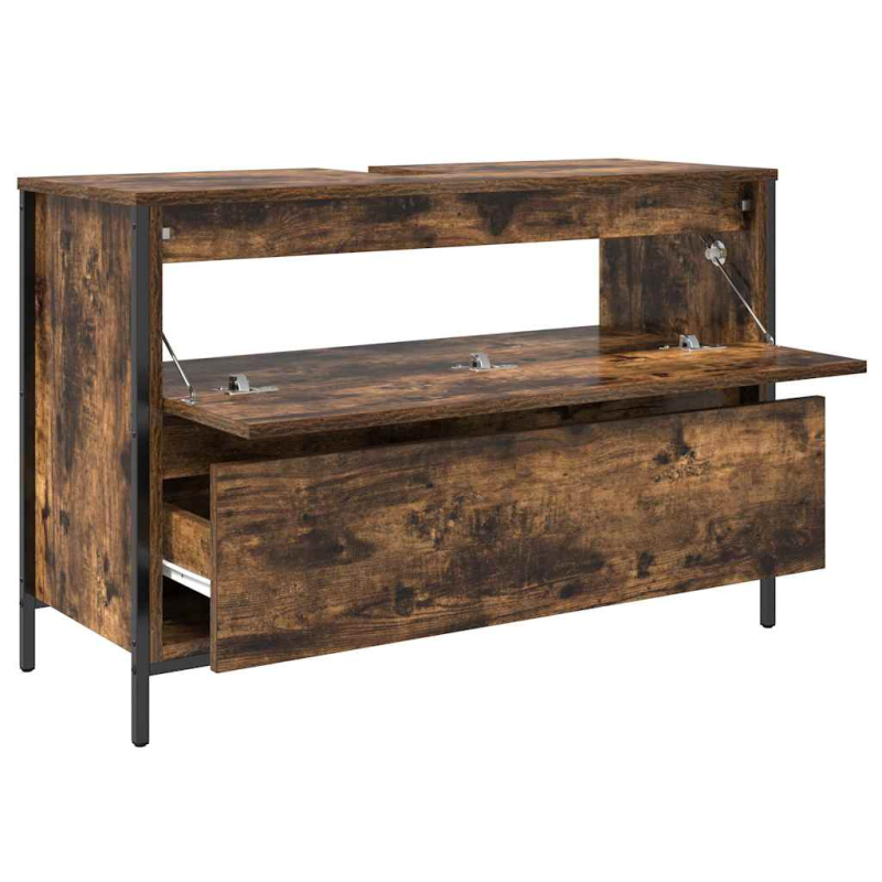 Waschbeckenunterschrank mit Schubladen Räuchereiche