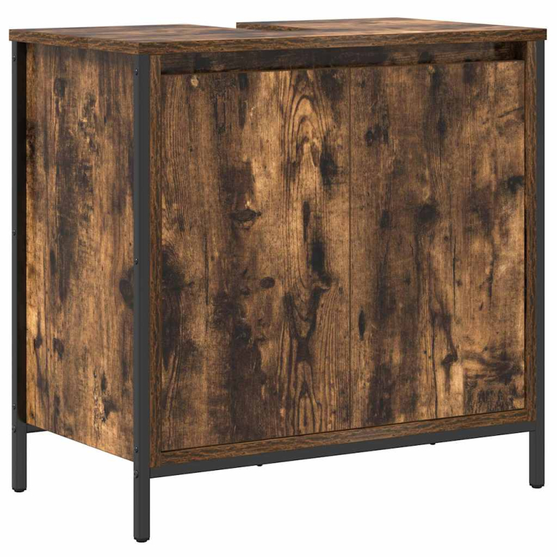 Waschbeckenunterschrank Räuchereiche 60x34,5x60 cm