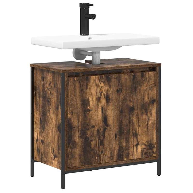 Waschbeckenunterschrank Räuchereiche 60x34,5x60 cm