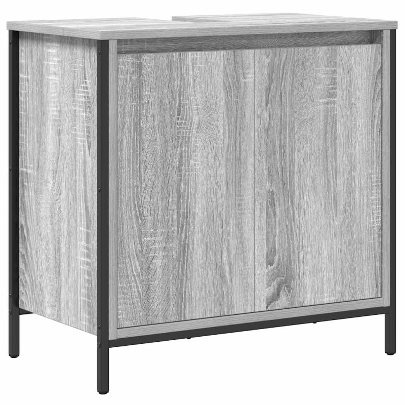 Waschbeckenunterschrank Grau Sonoma 60x34,5x60 cm