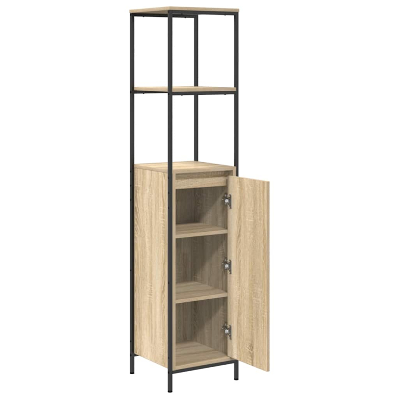 Badschrank mit Regalen Sonoma-Eiche 36x35x165 cm
