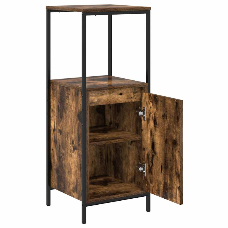 Badschrank mit Regalen Räuchereiche 36x35x95 cm