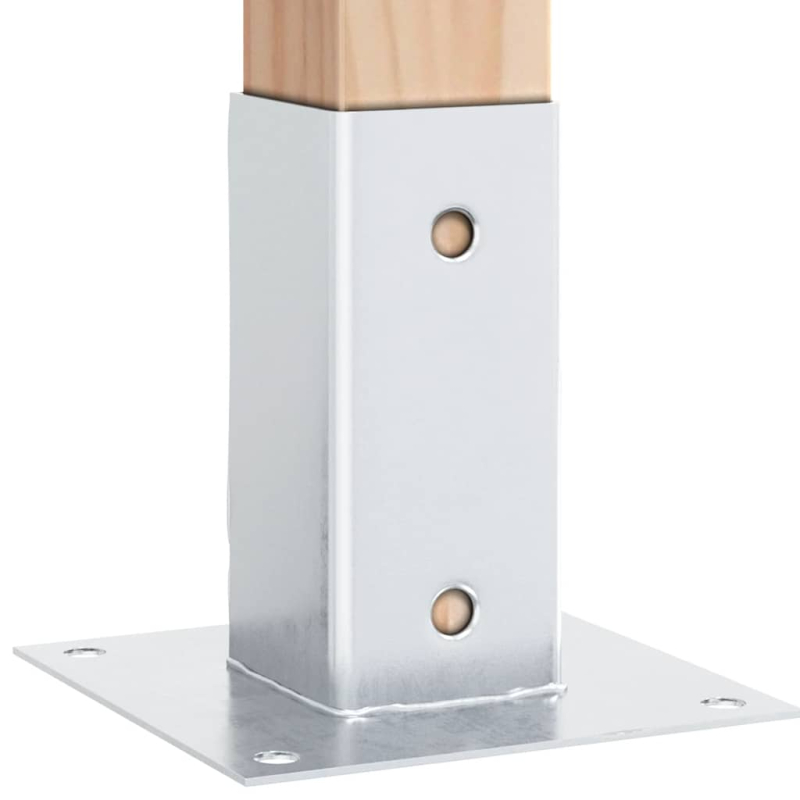 Pfostenträger Quadratisch 12 Stk. Silber 71x71mm Stahl Verzinkt