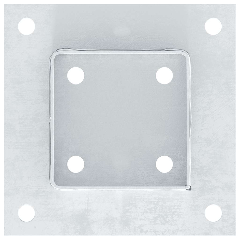 Pfostenträger Quadratisch 4Stk. Silber 81x81mm Verzinkter Stahl