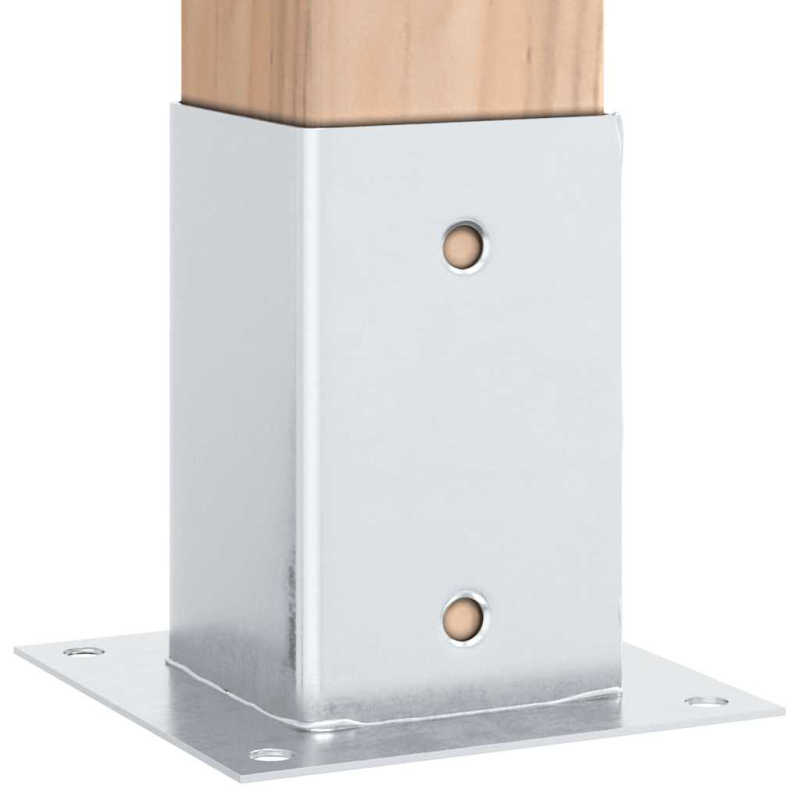 Pfostenträger Quadratisch 12 Stk. Silber 81x81mm Stahl Verzinkt