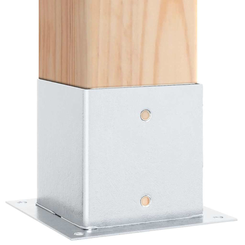 Pfostenträger Quadratisch 4Stk. Silber 141x141mm Stahl Verzinkt