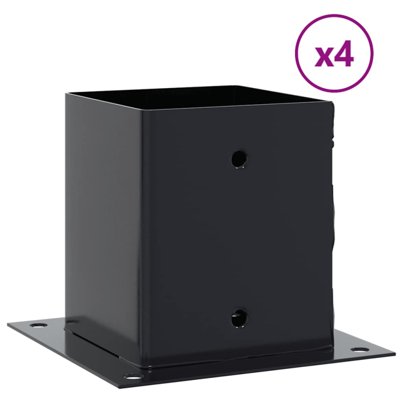 Pfostenträger Quadrat 4 Stk. 121x121 mm Stahl Pulverbeschichtet