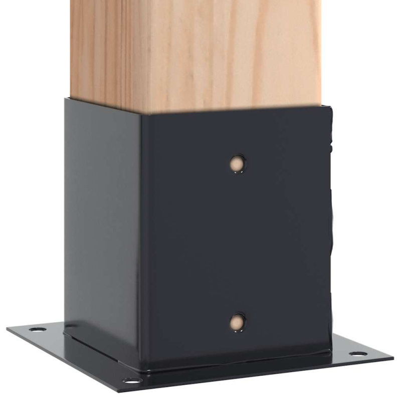 Pfostenträger Quadrat 4 Stk. 121x121 mm Stahl Pulverbeschichtet