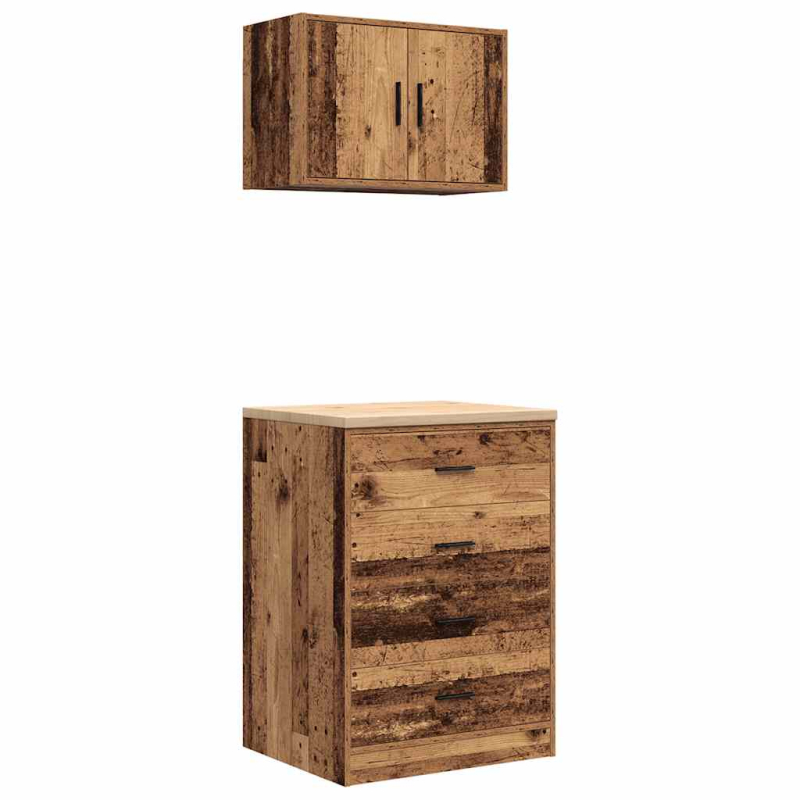 Garagenschränke 2 Stk. Altholz-Optik Holzwerkstoff