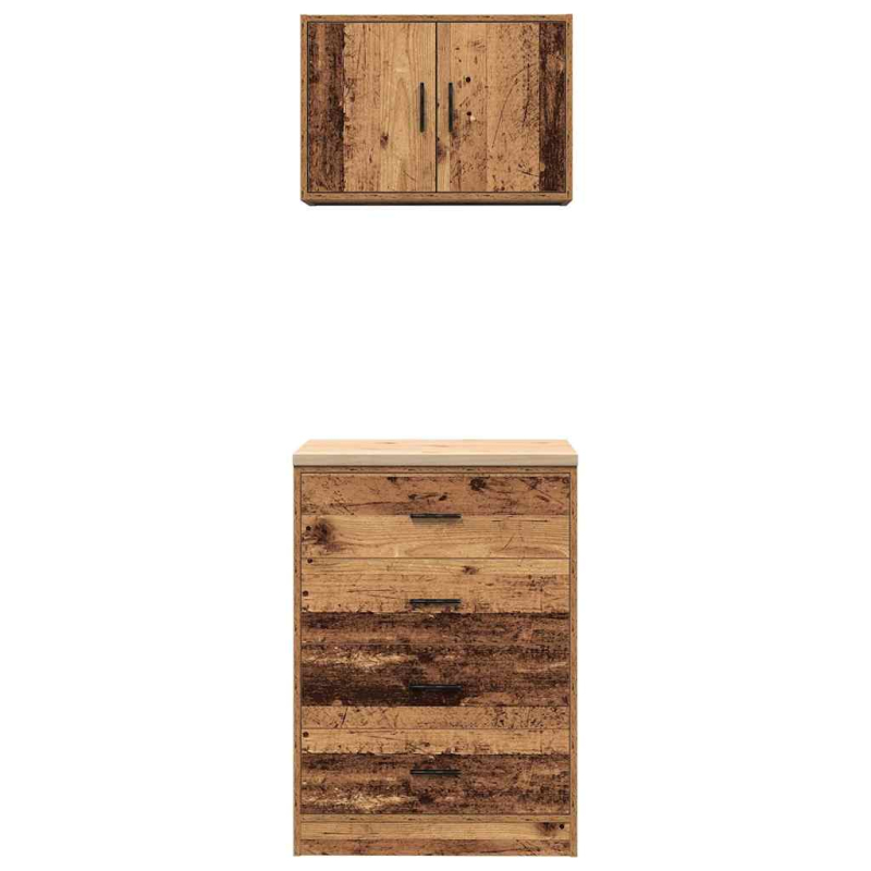 Garagenschränke 2 Stk. Altholz-Optik Holzwerkstoff