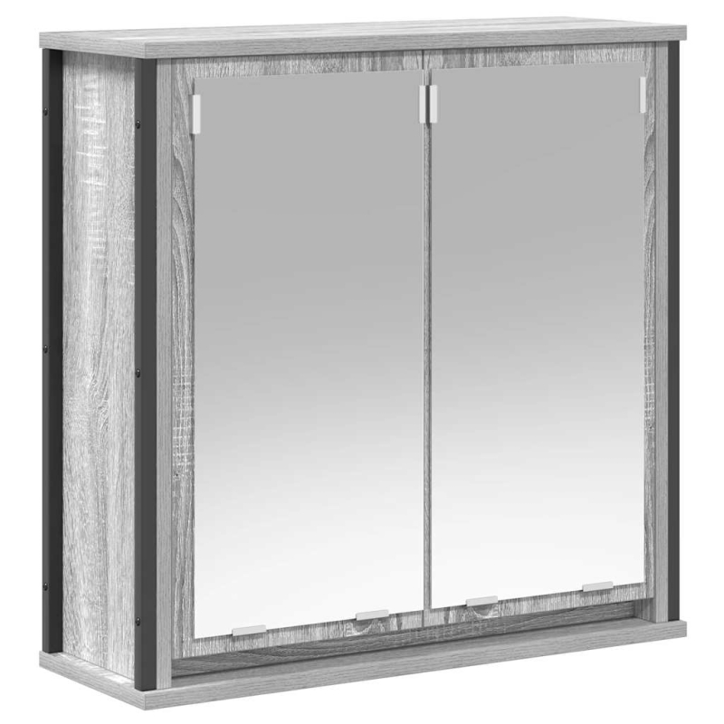 2-tlg. Badmöbel-Set Grau Sonoma Holzwerkstoff