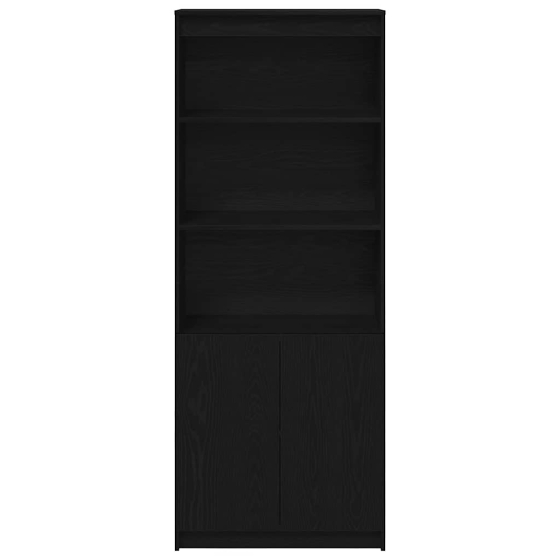 Highboard Schwarz Eichen-Optik 70x35x180 cm Holzwerkstoff