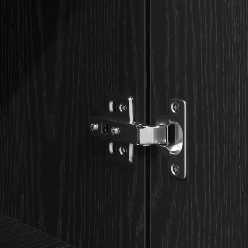 Highboard Schwarz Eichen-Optik 70x35x180 cm Holzwerkstoff