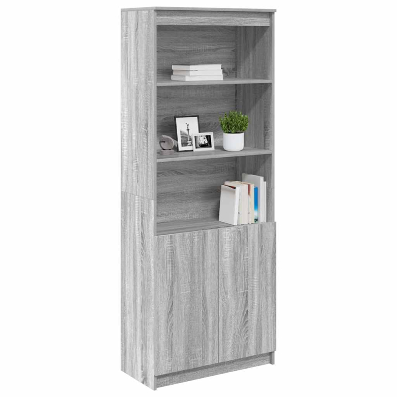 Highboard Grau Sonoma 70x35x180 cm Holzwerkstoff