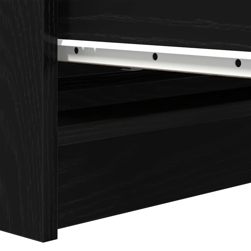Sideboard Schwarz Eichen-Optik 80x35x99 cm Holzwerkstoff