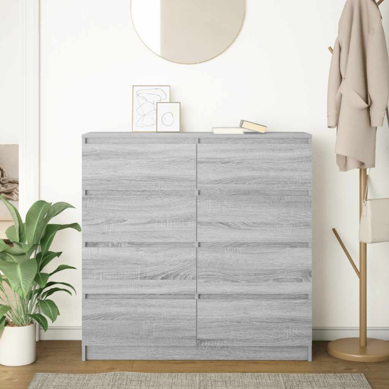 Sideboard Grau Sonoma 100x35x99 cm Holzwerkstoff