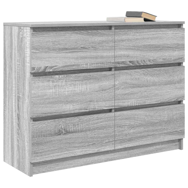 Sideboard Grau Sonoma 100x35x76 cm Holzwerkstoff
