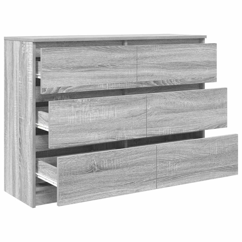 Sideboard Grau Sonoma 100x35x76 cm Holzwerkstoff
