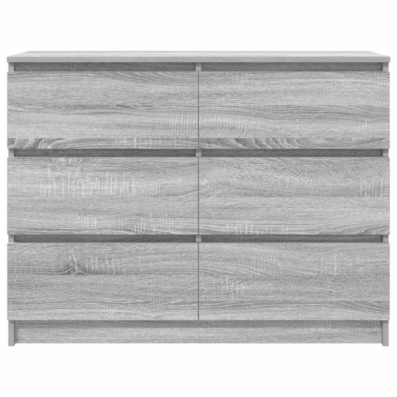 Sideboard Grau Sonoma 100x35x76 cm Holzwerkstoff