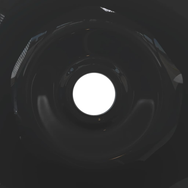 Waschbecken 2 Stk. Schwarz Glänzend Ø42x14 cm Keramik