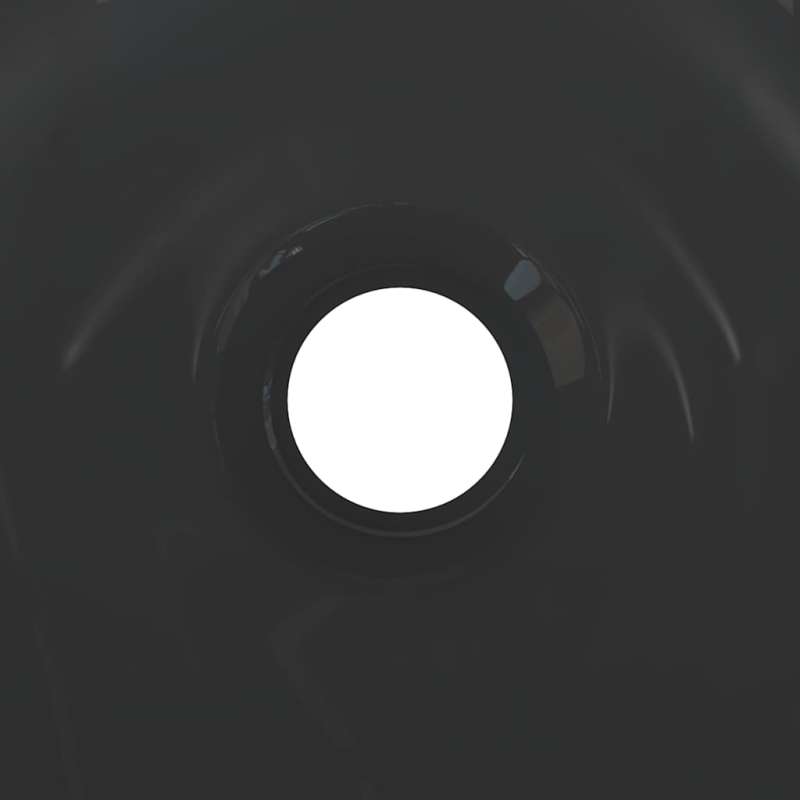 Waschbecken Schwarz Glänzend Ø28x10 cm Keramik