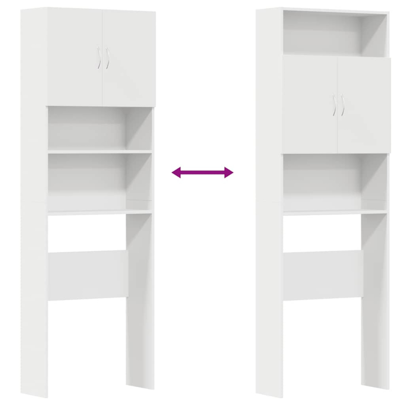 Waschmaschinenschrank Weiß 64x24x190 cm Holzwerkstoff