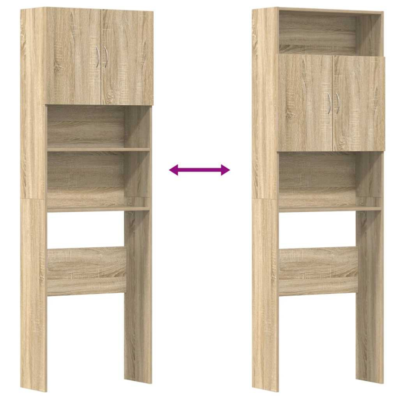 Waschmaschinenregal Sonoma-Eiche 64x24x190 cm Holzwerkstoff