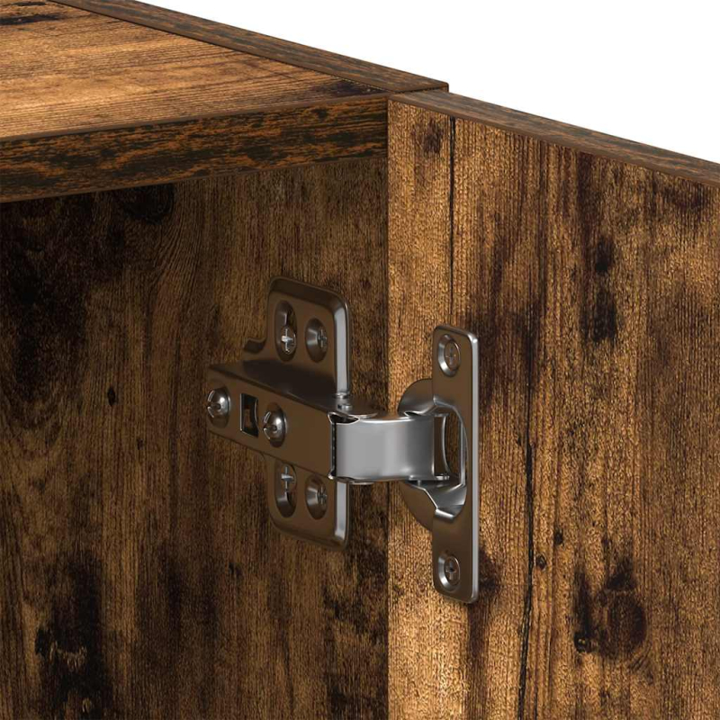 Waschmaschinenschrank Räuchereiche 64x24x190 cm Holzwerkstoff