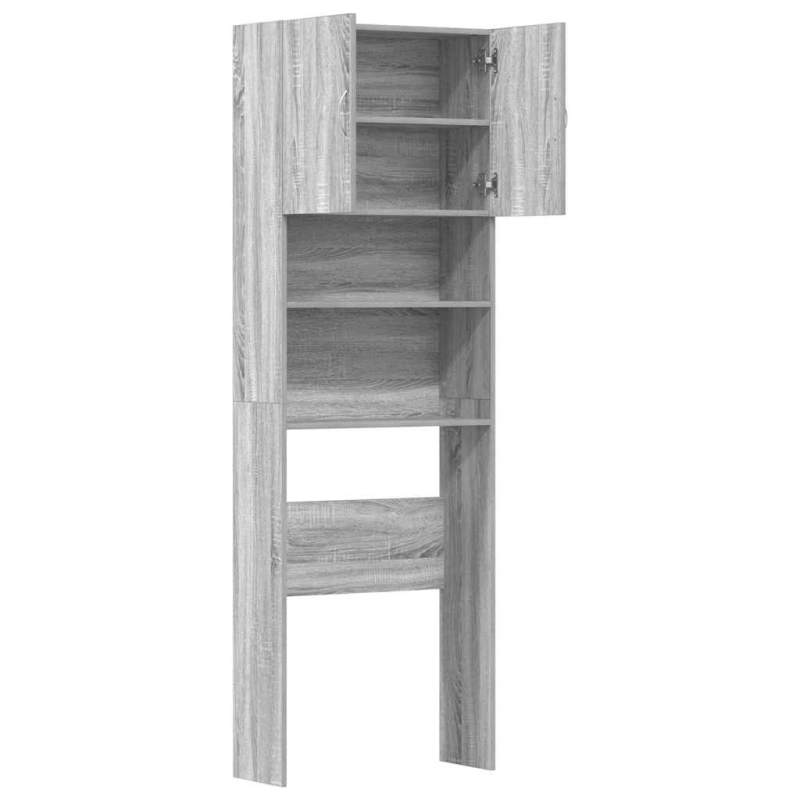 Waschmaschinenschrank Grau Sonoma 64x24x190 cm Holzwerkstoff