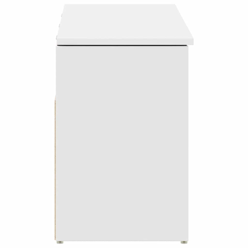 Schuhbank Weiß 102x30,5x45 cm Holzwerkstoff