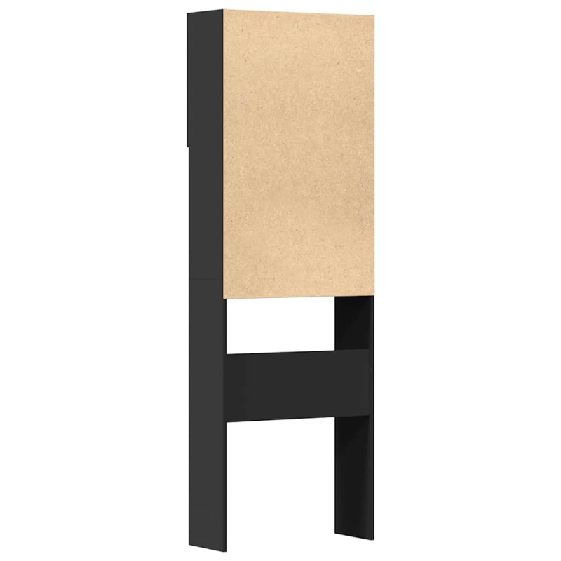 Waschmaschinenschrank Schwarz 64x24x190 cm Holzwerkstoff