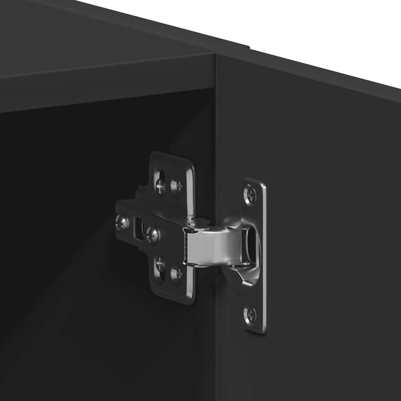 Waschmaschinenschrank Schwarz 64x24x190 cm Holzwerkstoff