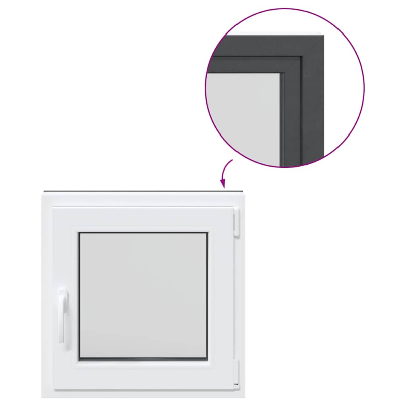 Kellerfenster RISOR 60x60 cm Dreh Kipp DIN Rechts Anthrazit
