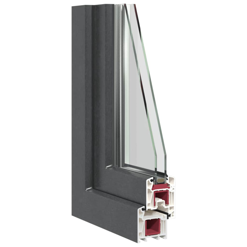 Kellerfenster RISOR 60x60 cm Dreh Kipp DIN Links Anthrazit