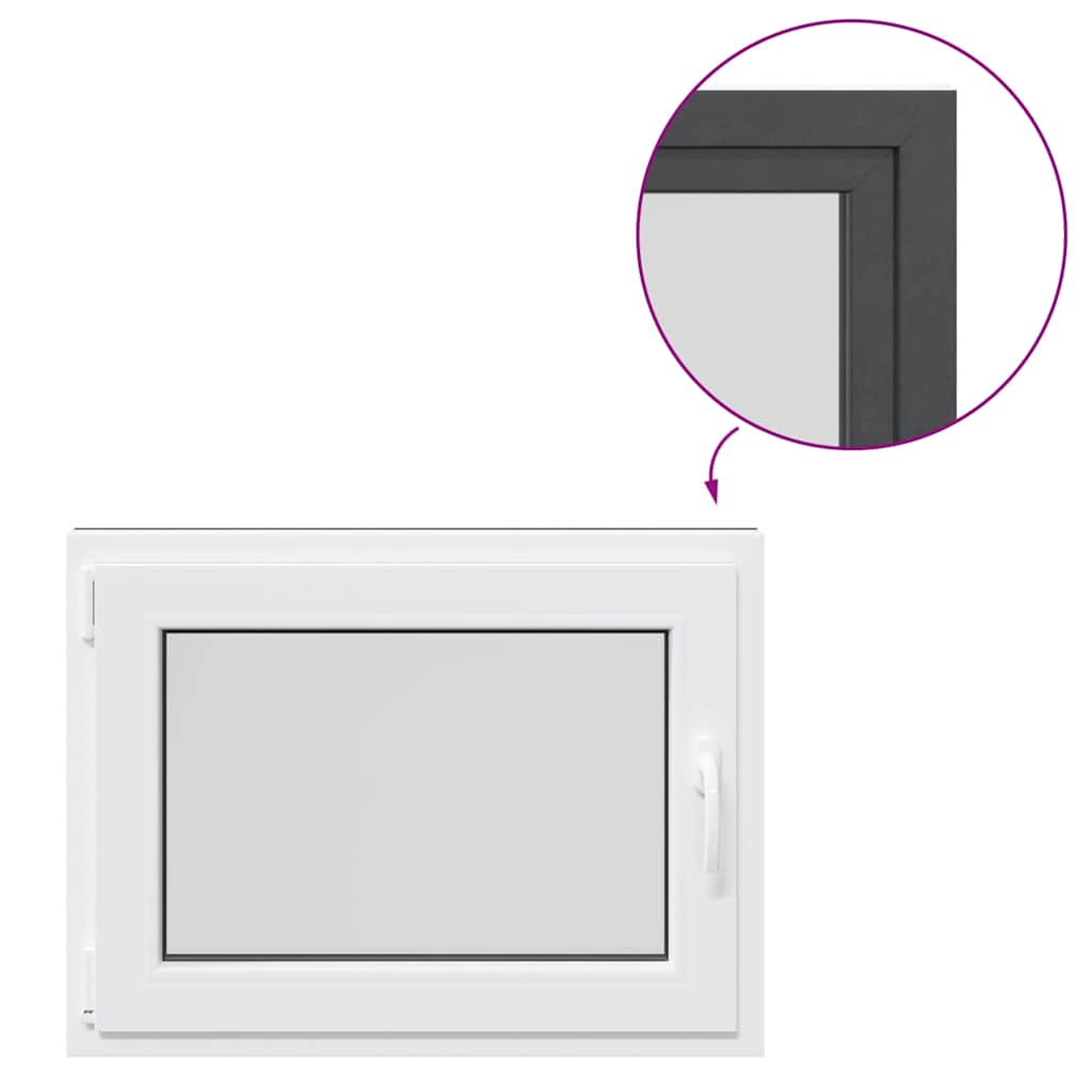 Kellerfenster RISOR 80x70 cm Drehkipp DIN Links Anthrazit