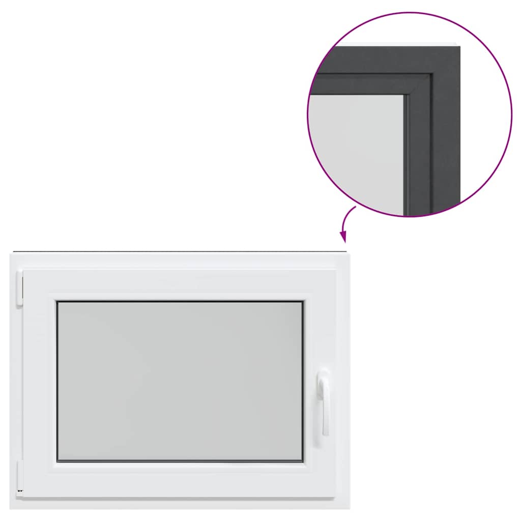 Kellerfenster RISOR 80x50 cm Drehkipp DIN Links Anthrazit