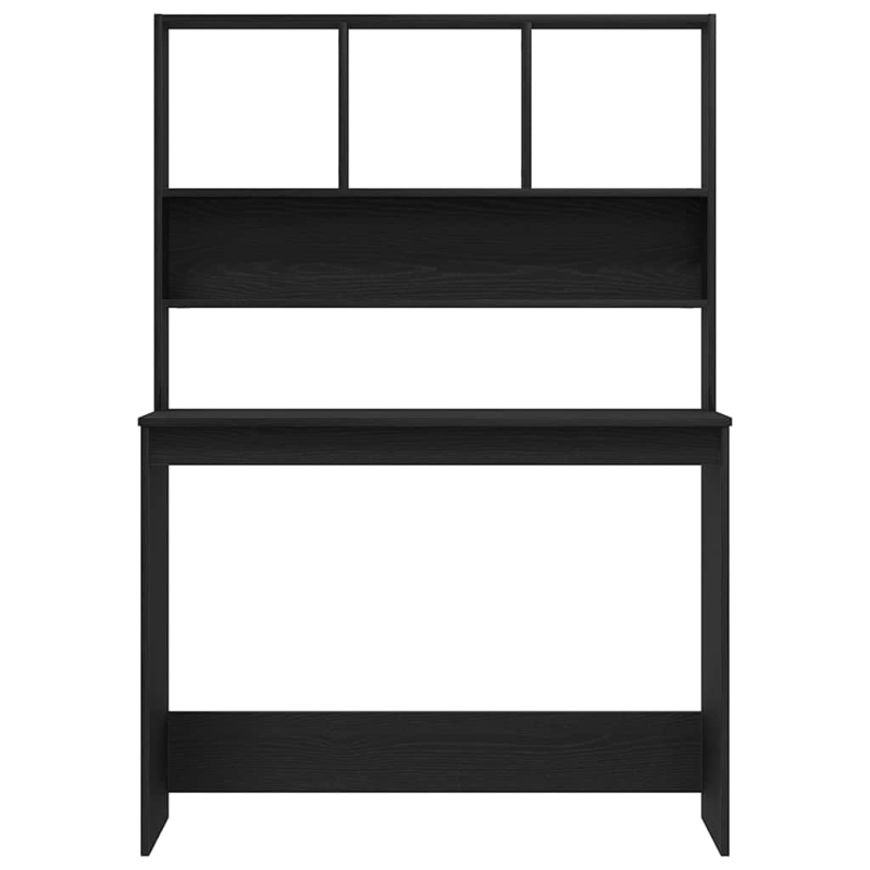 Schreibtisch mit Regalen Schwarz Eichen-Optik 102x45x148 cm