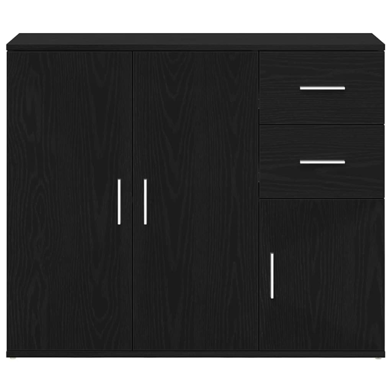 Sideboard Schwarz Eichen-Optik 91x29,5x75 cm Holzwerkstoff