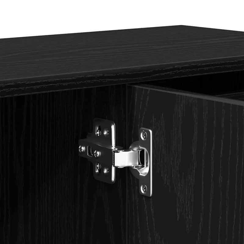 Sideboard Schwarz Eichen-Optik 91x29,5x75 cm Holzwerkstoff