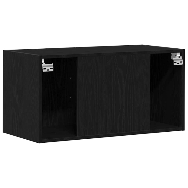Wandschrank Schwarz Eichen-Optik 80x39x40 cm Holzwerkstoff