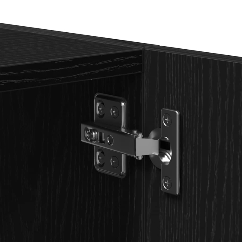 Wandschrank Schwarz Eichen-Optik 80x39x40 cm Holzwerkstoff