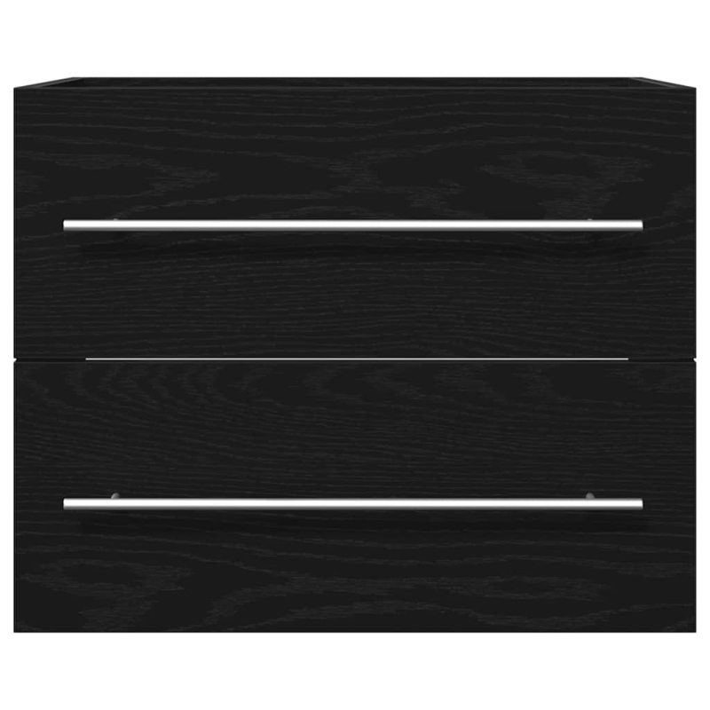 Waschbeckenunterschrank Schwarz Eichen-Optik 60x38,5x48 cm