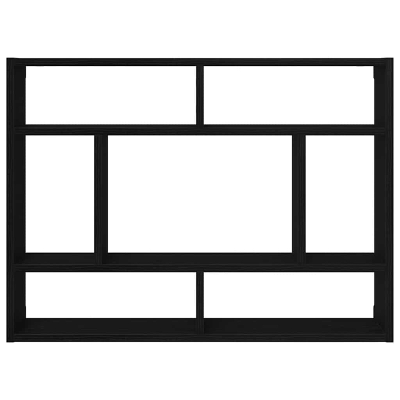 Wandregal Schwarz Eichen-Optik 75x16x55 cm Holzwerkstoff