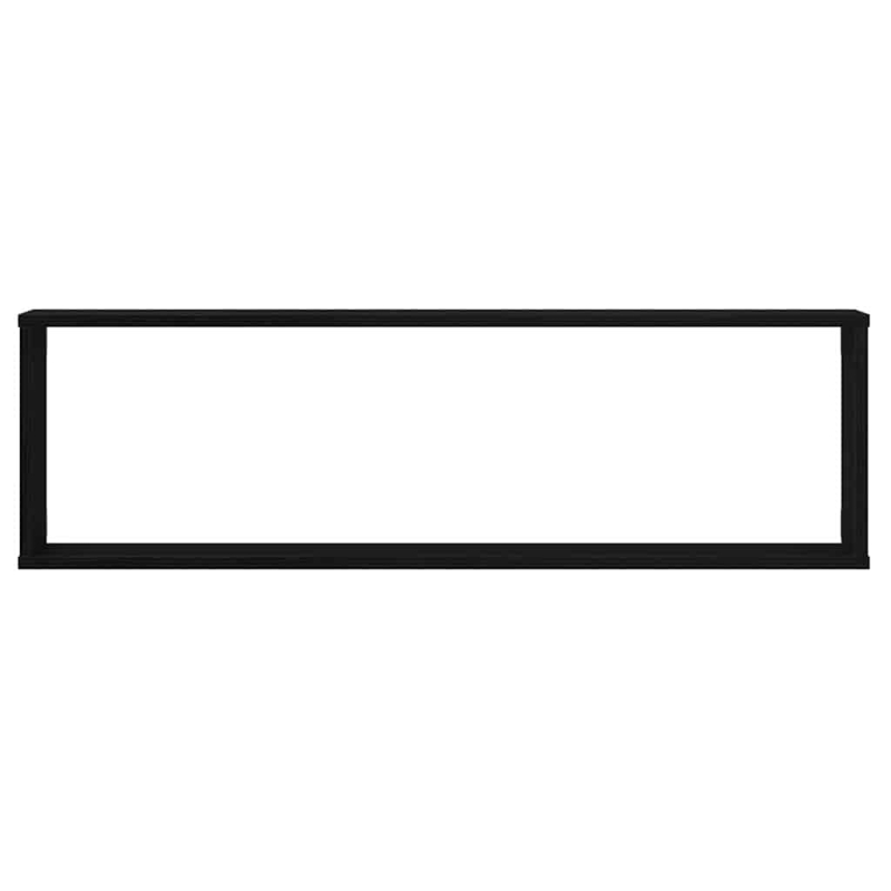 Würfelregale 2 Stk. Schwarz Eichen-Optik 100x15x30 cm