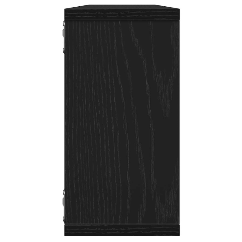 Würfelregale 2 Stk. Schwarz Eichen-Optik 100x15x30 cm