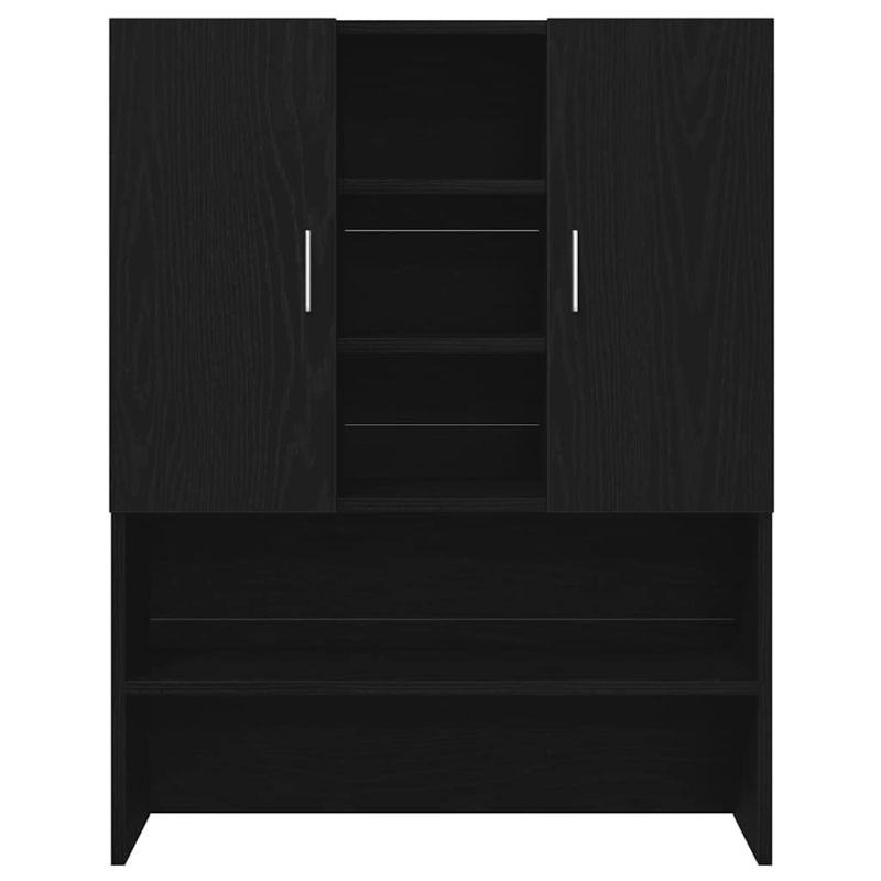 Waschmaschinenschrank Schwarz Eichen-Optik 70,5x25,5x90 cm