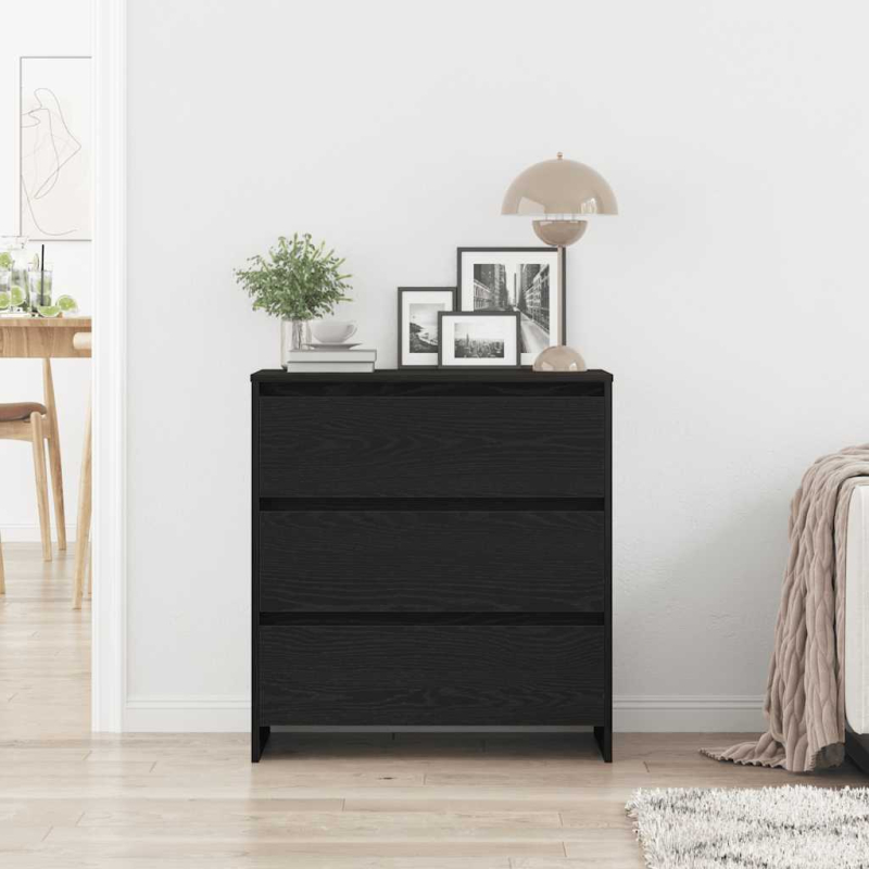 Sideboard Schwarz Eichen-Optik 70x41x75 cm Holzwerkstoff