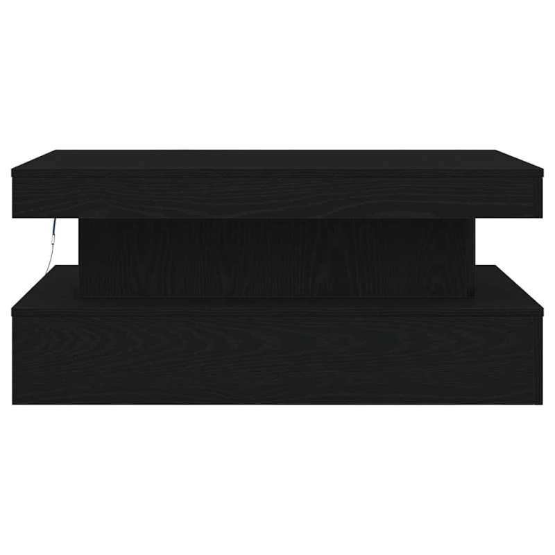 Couchtisch mit LED-Leuchten Schwarz Eichen-Optik 90x50x40 cm