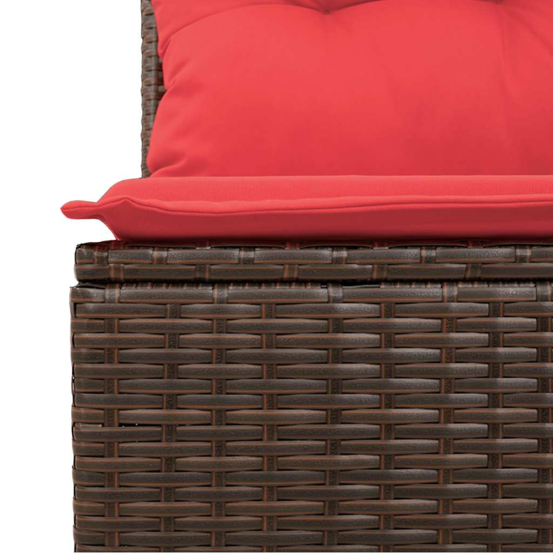 11-tlg. Garten-Sofagarnitur mit Kissen Braun Poly Rattan Akazie