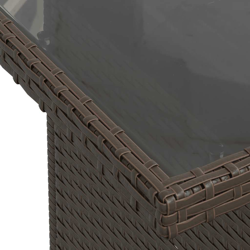 11-tlg. Garten-Sofagarnitur mit Kissen Braun Poly Rattan Akazie